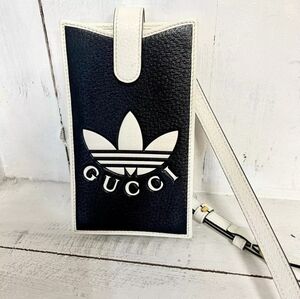 Gucci X Adidas Leather Smartphone Case Crossbody Bag Black/WhiteMSRP: $1.500